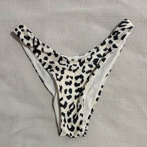 Aerie Black and White Leopard Bikini Bottom